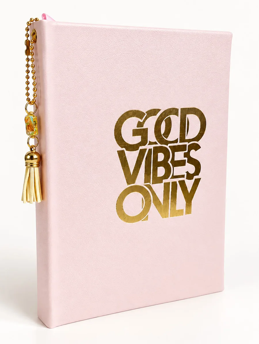Libreta pasta dura rosa Good Vibes Only